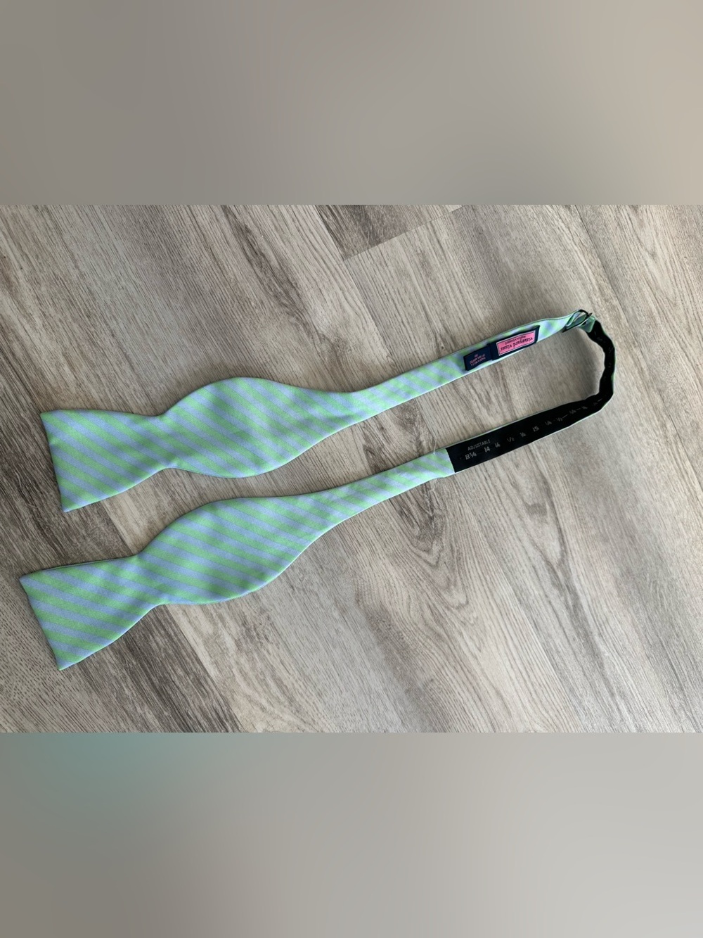 Vineyard Vines Light Green & Light Blue Diagonal Stripe Bow Tie